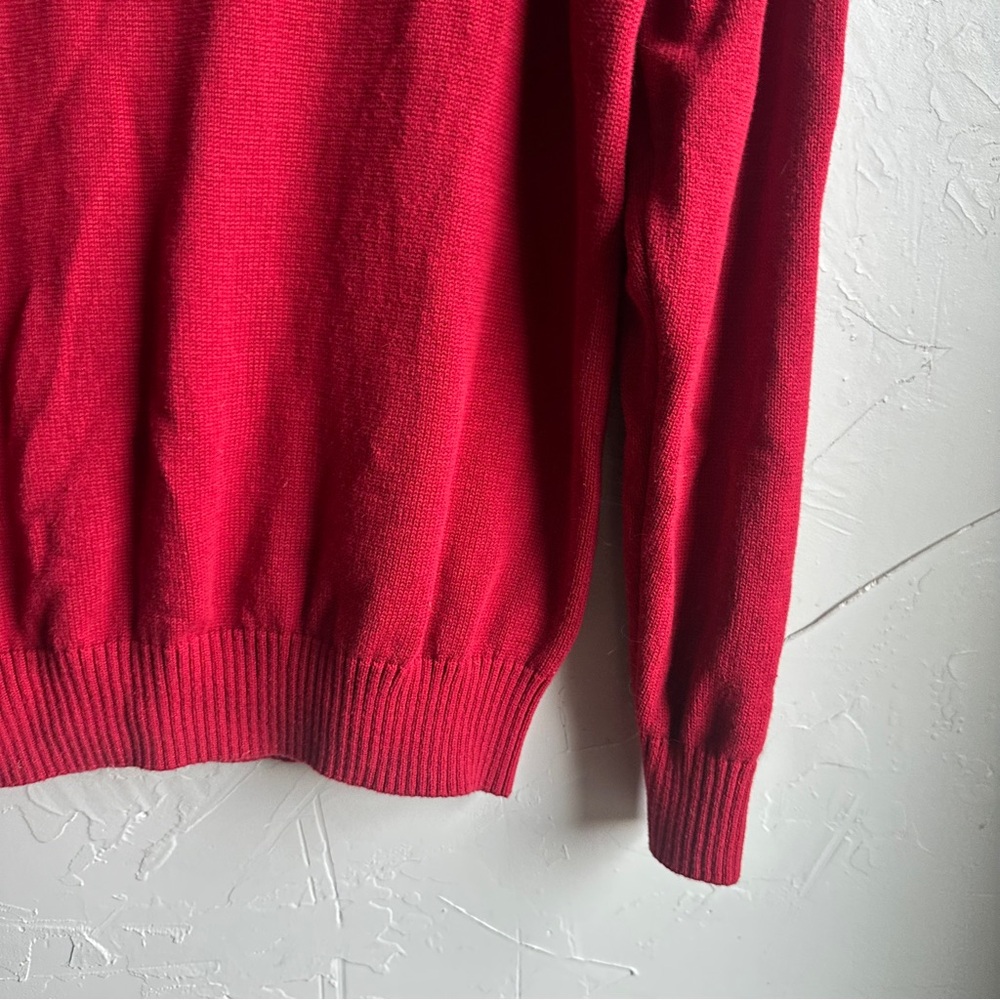 Dockers Polar Bear Fair Isle Sweater Red Ski Nordic Winter Knit Cozy Pullover M - Picture 9 of 11